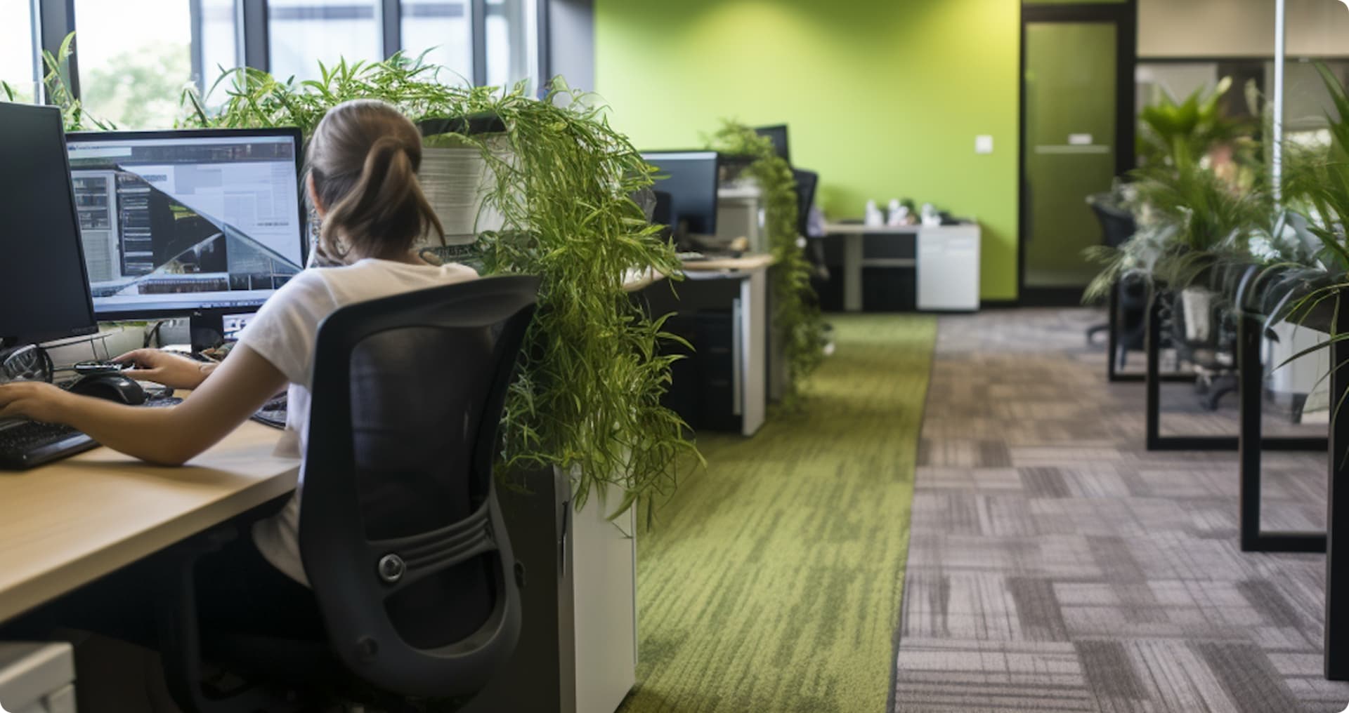 Specialist analyzing indicators and operation in corporate software